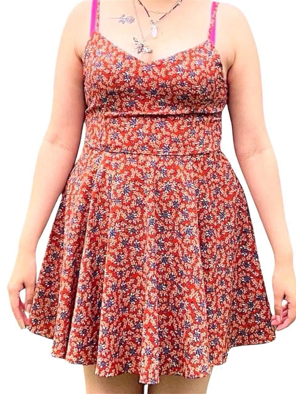 Brick Orange floral mini dress
By blush j.